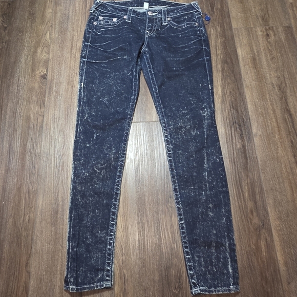 True Religion Skinny Jeans Women’s 29 – Distressed Dark Wash, Made in Mexico - Picture 9 of 11